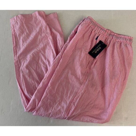 Polo Ralph Lauren Mens Sz Large Pink/White Sleep Pony Cotton Lounge Pants - Picture 7 of 8